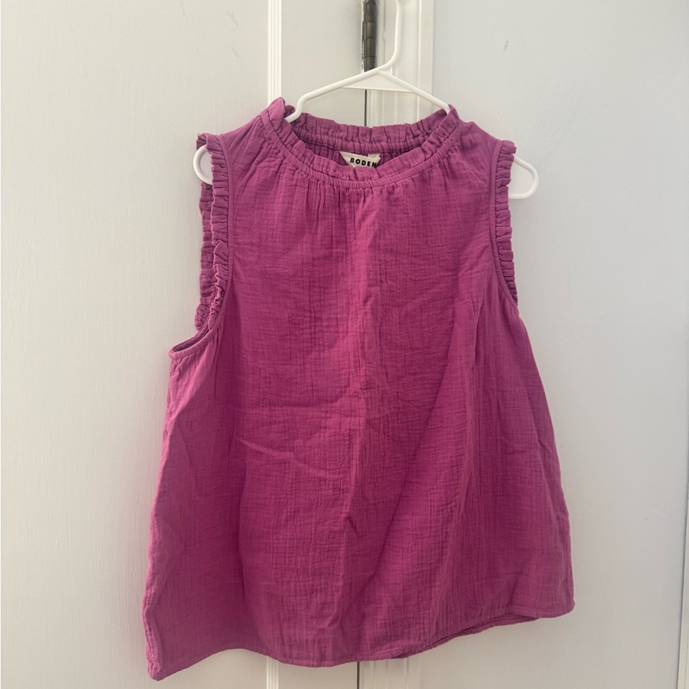 Boden Sleeveless Gauze Top in Bright Magenta